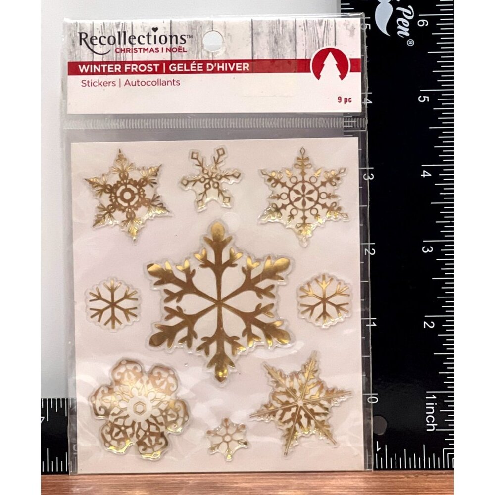Recollections Christmas Winter Frost Snowflake Stickers 9 Pieces 44126697150